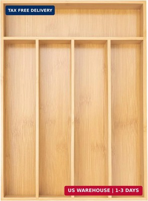 Besilord Silverware Organizer Kitchen Drawer Organizer Utensil Organizer Bamboo