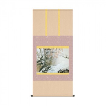 Kawai Gyokudo Hanging Scroll Spring Rain Art 54.5x115cm Used