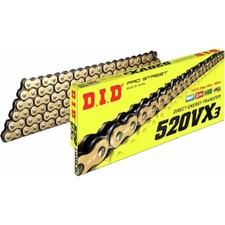 DID 520VX3 X-Ring Chain - Gold, 120 Link 520V...