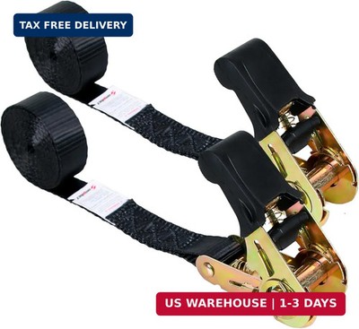 Small Endless Ratchet Tie Down Straps 1'' x 8', Easy Use, 2 Pack | 1650 LBS Break
