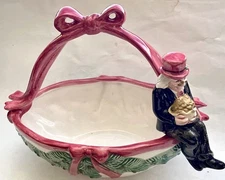 Fitz & Floyd Christmas Carol Scrooge Candy Tidbit Dish Hand Painted 1993 VTG