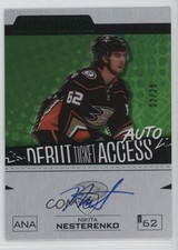 2023-24 Credentials Debut Ticket Access Green 2/25 Nikita Nesterenko Auto 1h7q