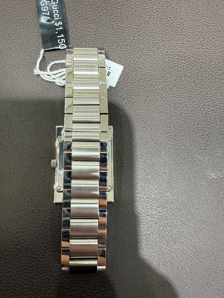 Gucci 7700M Quartz Stainless Steel Black Leather 28mm Watch