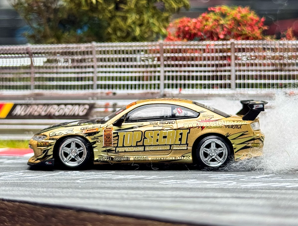 ZD MINIGT 1:64 Gold Silvia S15 Top Secret D1GP Drift Model Diecast