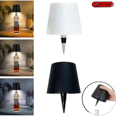 Wine Bottle LED Lamp Rechargeable 3 Colors Touch Dimmable Table Light Black New