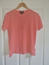 BNWT Casamia Woman's Peach T-Shirt With Beaded Embellishments, Size M.