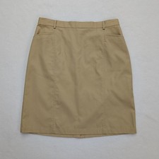 Orvis Women's Pencil Skirt Size 16 Beige Khaki Pockets Classic