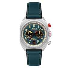 BELL X-1 MACHBUSTER CHRONOGRAPH Blue / Leather | Blue Dial Wristwatch AV-4118-01