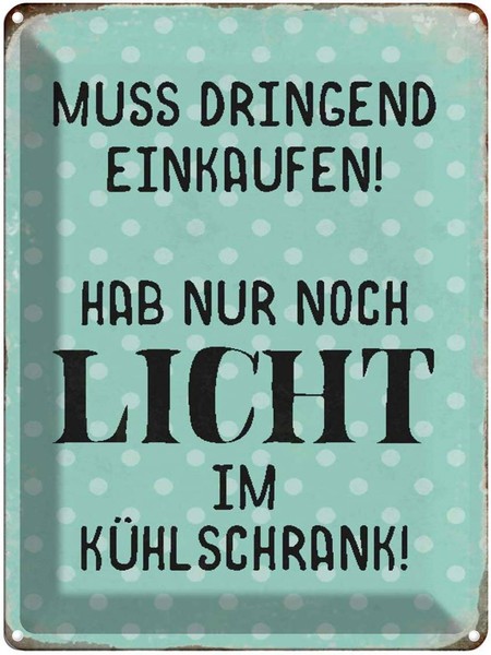 Blechschild 40X30 Cm Muss Dringend Einkaufen Hab Nur Spruch Zitat Deko Geschenk-image
