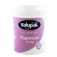 Valupak Magnesium 187.5mg 30 Tablets 0.82 per thousand milligrams