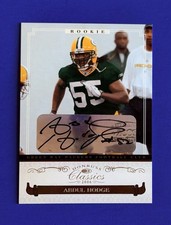 2006 Donruss Classics Abdul Hodge Packers Rookie Auto Card #188; #d /999. rookie card picture