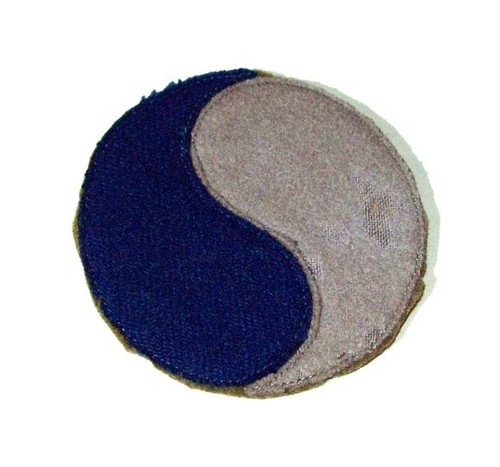 ORIGINAL CUT-EDGE 3-PIECE WOOL WW1 29th INFANTRY DIVISION SHOULDER PATCH, #2