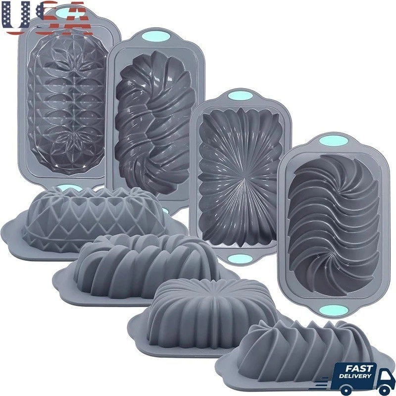 Silicone Loaf Pan Set Non Stick Baking Molds Heat Resistant Multi Purpose New