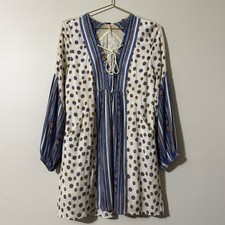 Free People Womens Tunic Mini Dress Rain or Shine Boho Lightweight Size S