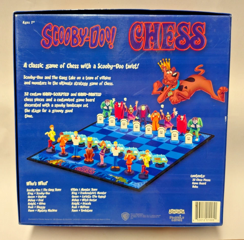 Immaculate Scooby-Doo Chess Game Set COMPLETE Unused Has Sealed Board Box Wear - Image 2 of 4