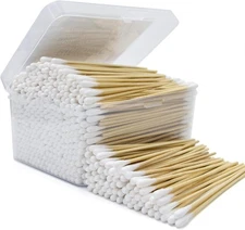 500/1000 Count 6'' Long Round/Pointed Cotton Swabs 6'', 500Round-boxed 