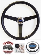 1965-1966 Ford Pickup Steering Wheel Blue Oval 14 34 Vintage Black
