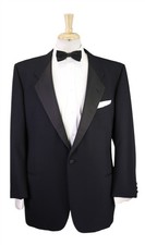 Giorgio Armani Vintage 90s Black 1-Btn Tuxedo Formal Wedding Blazer 42R
