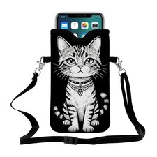 Men Women Neoprene Cell Phone Sleeve Pouch Case Bag with Crossbody Strap/Neck...