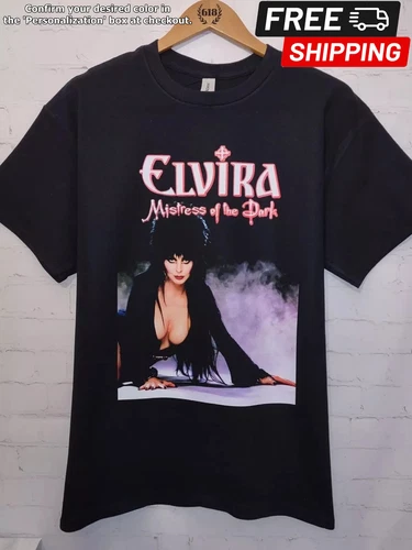 90s Elvira Shirt Basic Black 90s Movie Elvira Mistress Of The Dark Unisex Tshirt - product listing photo