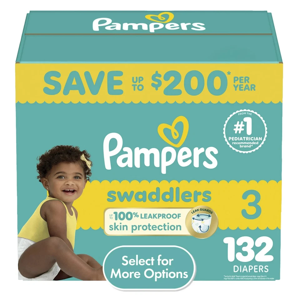 NUEVO Pañales para bebé Pampers Swaddlers talla 3, 132 unidades ENVÍO GRATUITO Foto 2 de 4