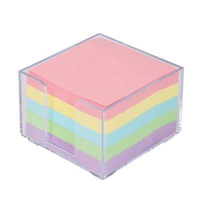 Buqoo Clear Silver Desktop Mmeo Holder Cute Acrylic Sticky Notes Dispenser 3....