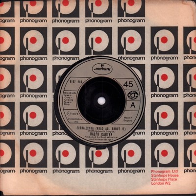 Ralph Carter Extra Extra Read All About It 7'' vinyl UK Mercury 1975 company
