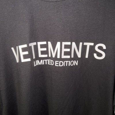 Vetements Men's BLACK T-Shirt Size L LIMITED EDITION By Drill
