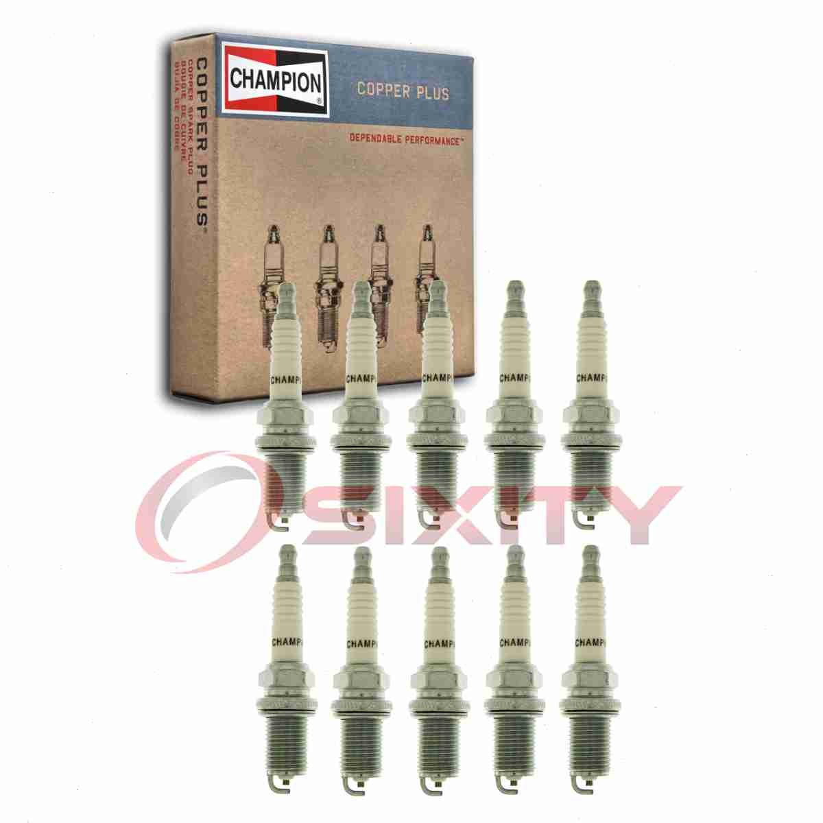 10 pc Champion Copper Plus 89 Spark Plugs for RC12YC5 Q16PRU15 K20RU11 dx