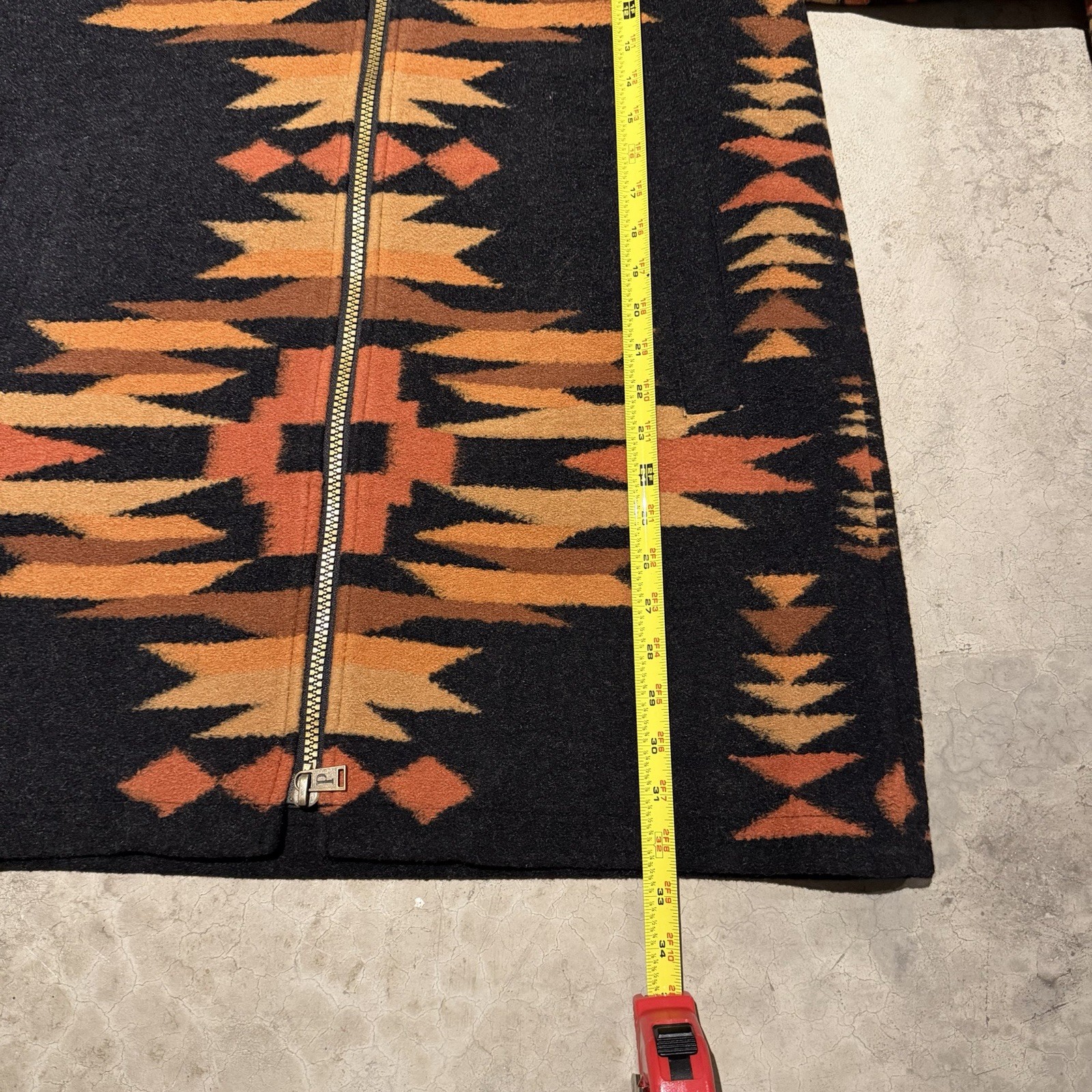 Pendleton Southwestern Pattern Zip Jacket Black O… - image 2