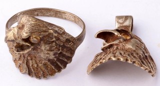 Eagle set Bird Ring Viking WW1 wwI WW2 wwII Goth Band Gothic Horror Men's Boy's
