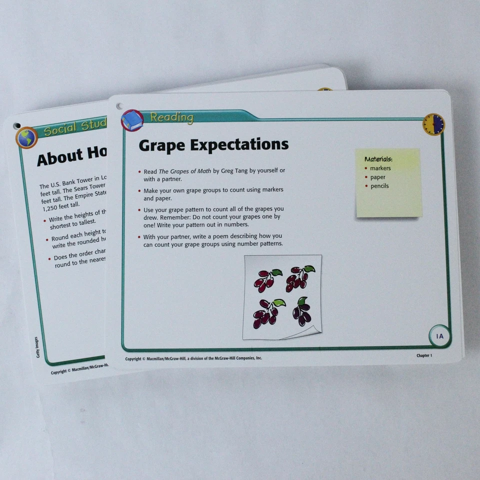 McGraw Hill Math Connects Grade 3 Learning Station Cards English & Spanish Set - Image 3 of 4
