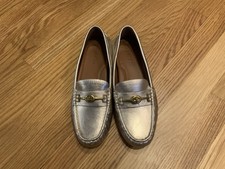 Coach Gold Leather Driving Moccasin, Turn Lock, Size 9.NWOB.