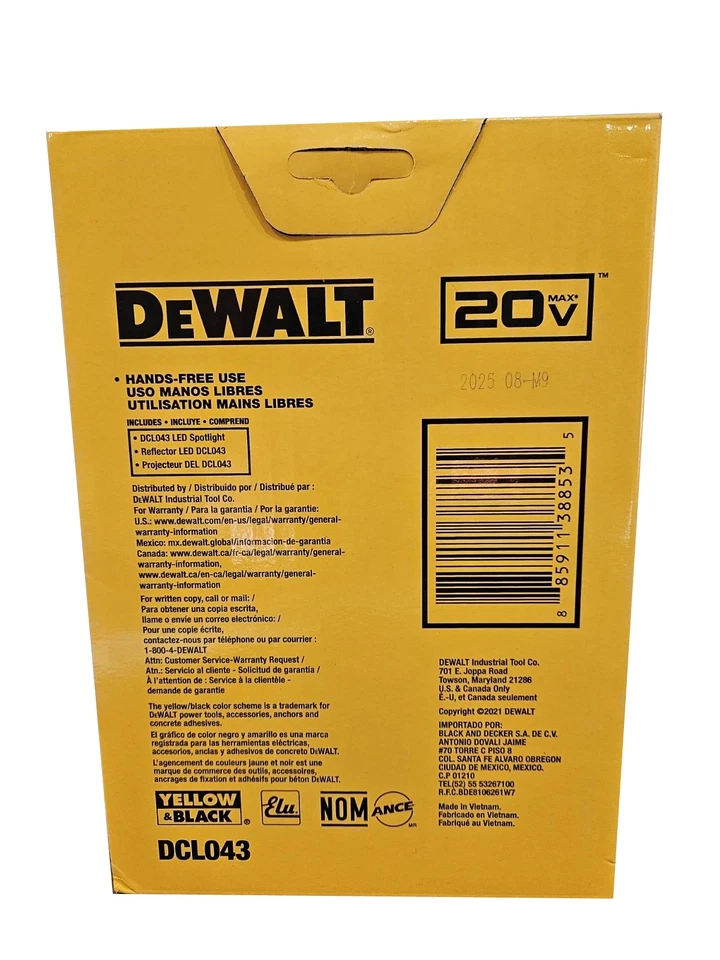 DeWalt 20V MAX LED Spotlight DCL043 Bare Tool – Jobsite Pivoting Work Light - Image 3 of 3