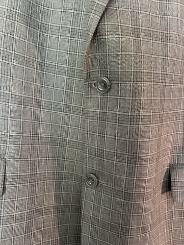 Michael Kors Size 46L Men's Sport Coat Blazer Jacket Gray Windowpane Plaid - 第 5/15 張圖片