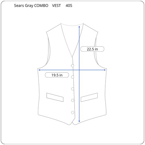 VINTAGE SEARS Mens Gray Classic Fit Polyester 2 Piece VEST Combo PAIR 40S Jacket - Picture 15 of 15