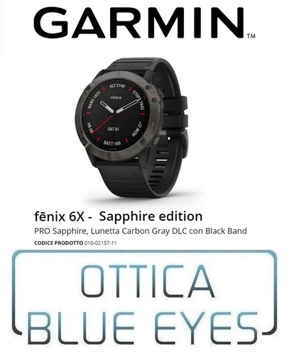 OROLOGIO Fenix 6X Sapphire Pro Lunetta Black Band GARMIN Watch 010-02157-11  IOS | eBay