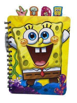 SPONGEBOB SQUAREPANTS 4-Tab Vinyl Spiral Notebook Journal