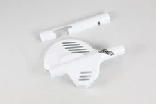 UFO White Front Fork Protectors / Disk Guards Honda CR125 85-89, CR250/500 85-88