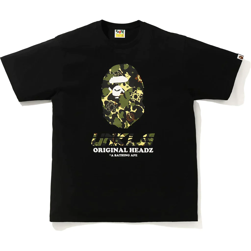 BAPE X MO'WAX UNCLE TEE BLACK SKU 1H23-110-904 AUTHENTIC -NEW