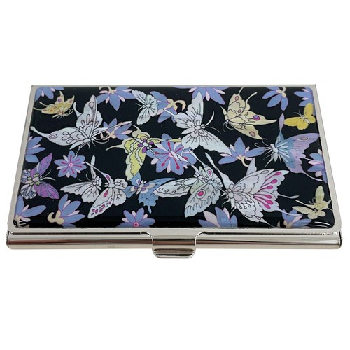 Mother of Pearl Business card holder cigarette case credit wallet - P Butterfly - Picture 2 of 5