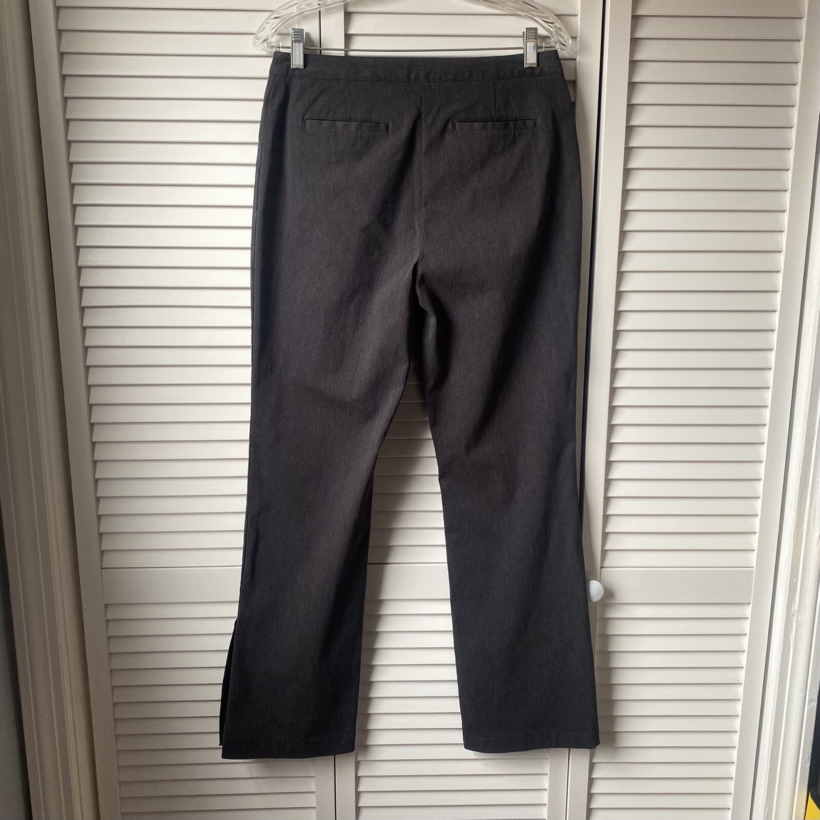 Express Women's Stretch Gray Flared Split Hem Pan… - image 4