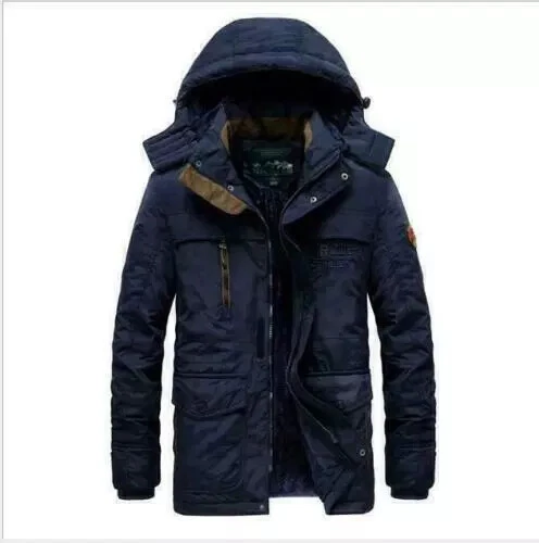 Herren Winterjacke Outdoor Jacke Warm Gefüttert Wasserdichte Parka Armee Mantel- - Bild 25 von 30