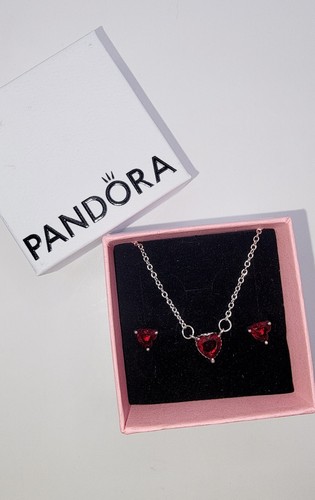 Red Heart Necklace Pandora Bracelet And Necklace Set NEW 100