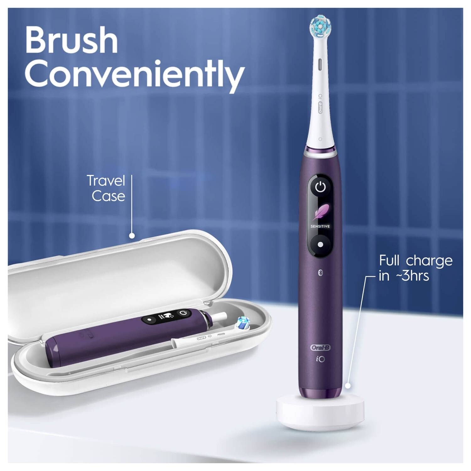 OralB iO 8 Ultimate Clean Electric Toothbrush Violet Ametrine
