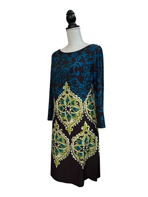Enfocus Studio Womens Multicolor Geometric Stretch Dress 12 | eBay
