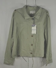 Wallflower Women’s Shirt Jacket 3X Green Denim Boxy  Casual Top NWT