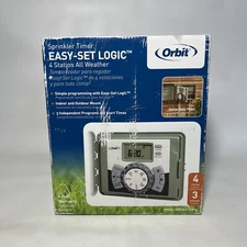 New Orbit Easy Set Logic Sprinkler Timer 4 Station 57894 All Weather