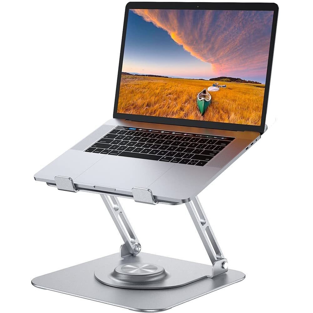 Laptop Stand for Desk Adjustable Holder with 360° Rotating Base Ergonomic Lap...