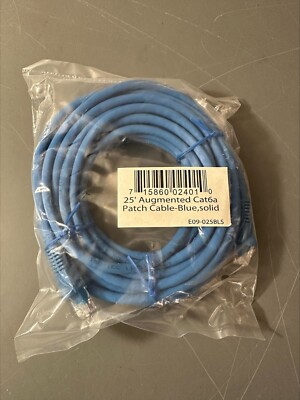     25' Augmented Cat6a Patch Cable Blue Solid E09-025BLS 09-025BLS    